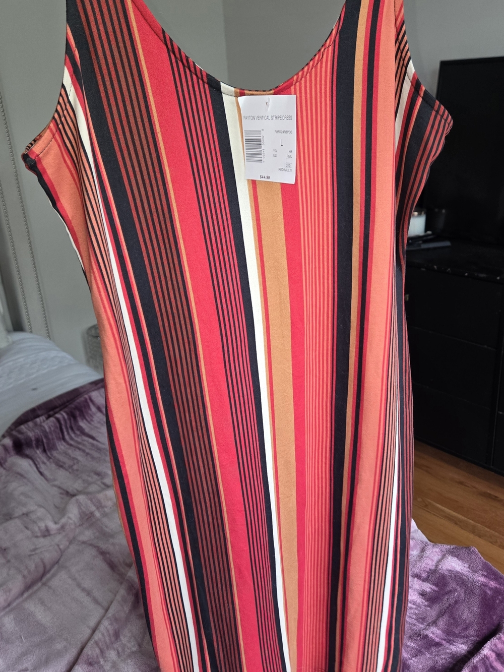 Sleeveless Maxi Dress in Red Multi Stripe